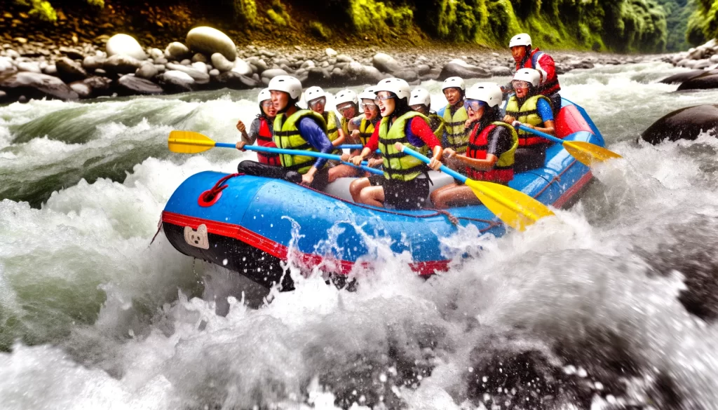 Group Outdoor Activities for Adults - rafting down a tumultuous river